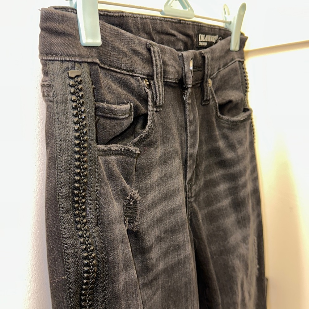 BLANKNYC side sparkle zipper jeans